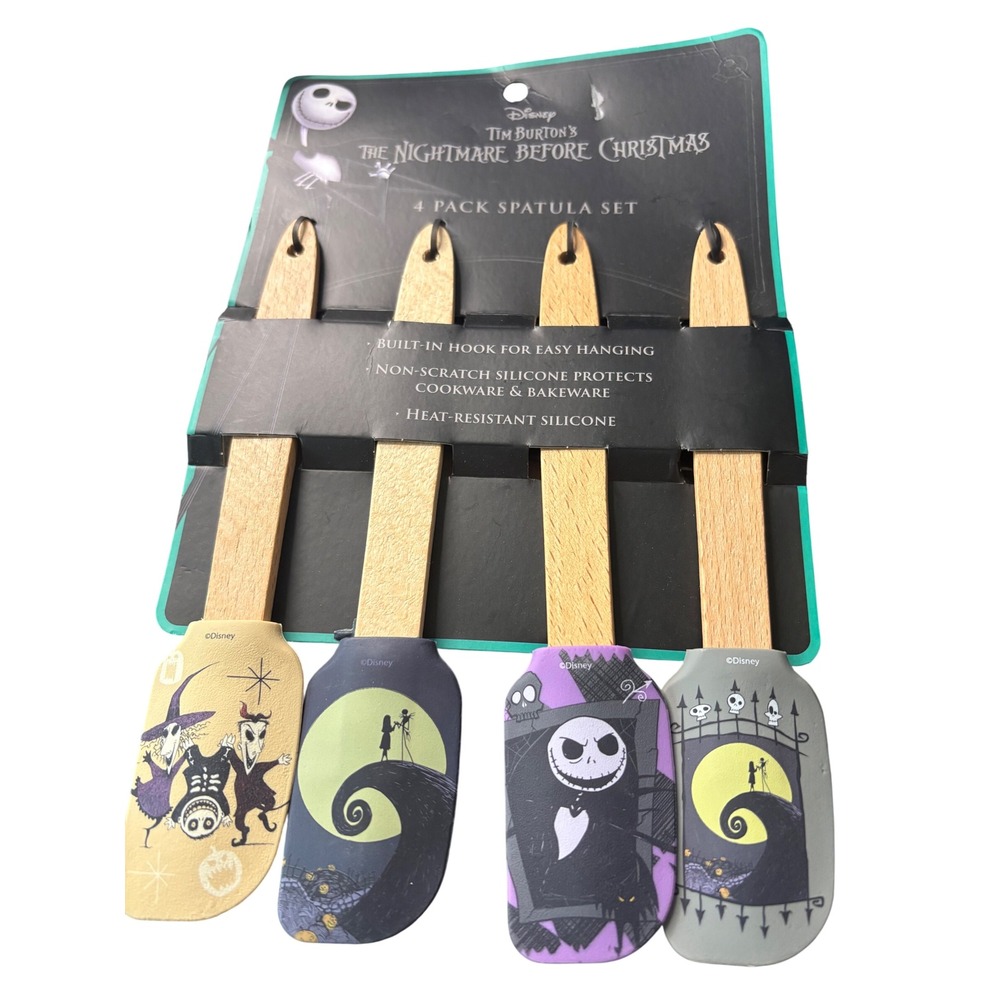 Disney The Nightmare Before Christmas 4 Pack Spatula Set Jack Skellington New